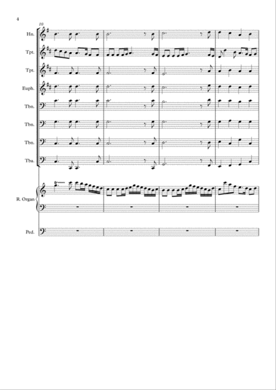 Joy To The World (for brass and organ) Large Ensemble scores gallery preview page 4