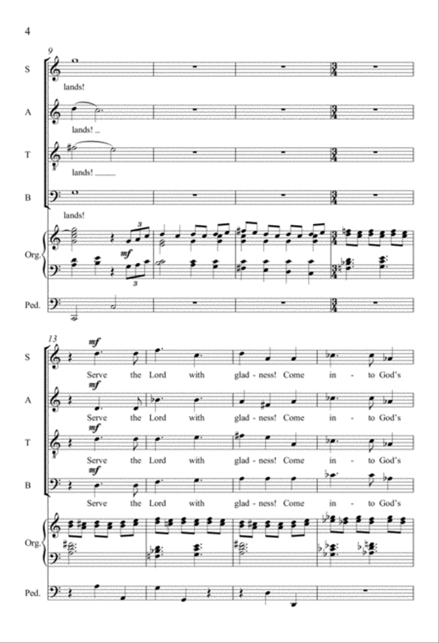 Psalm 100 (Make a Joyful Noise to the Lord) 4-Part scores gallery preview page 4