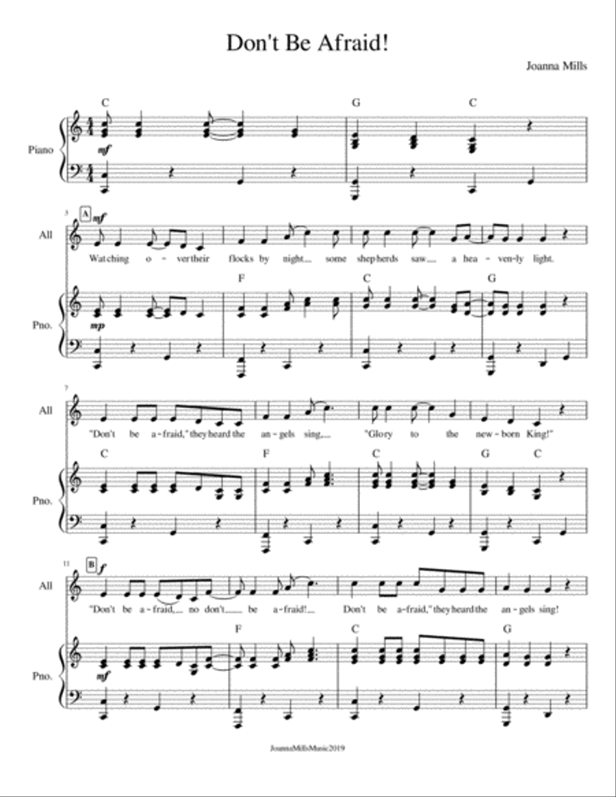 Don't Be Afraid! (Unison Choir) Unison Choir scores gallery preview page 2