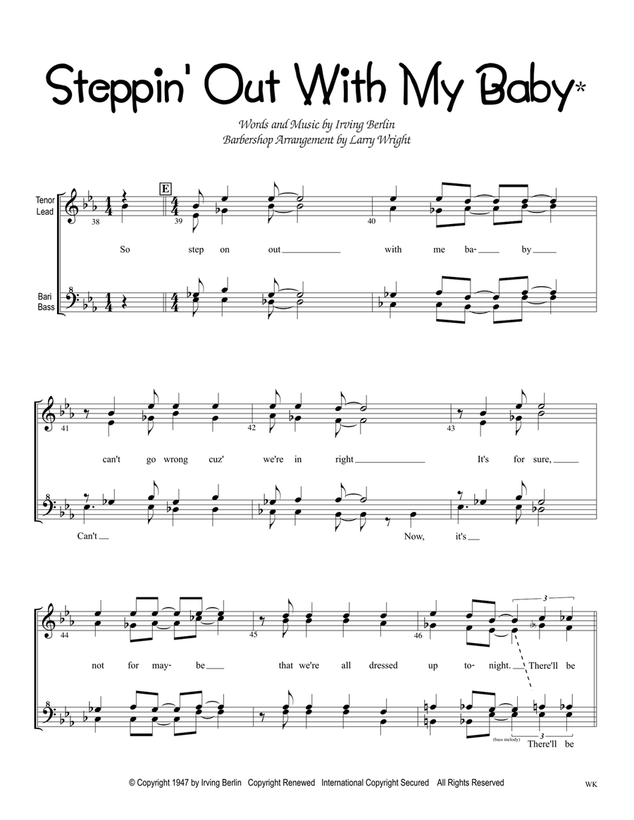 Steppin' Out With My Baby SSAA scores gallery preview page 1
