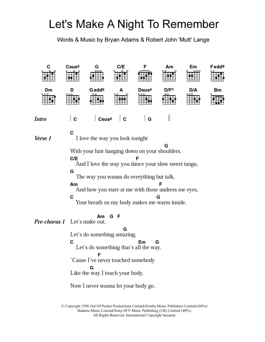 Let's Make A Night To Remember Acoustic Guitar scores gallery preview page 1