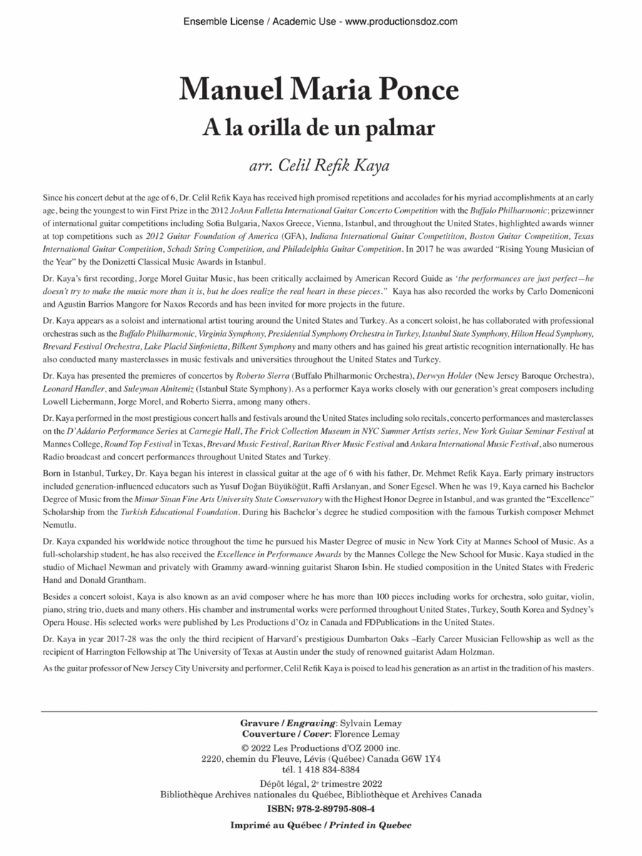 A la orilla de un palmar A la orilla de un palmar Classical Guitar scores gallery preview page 1