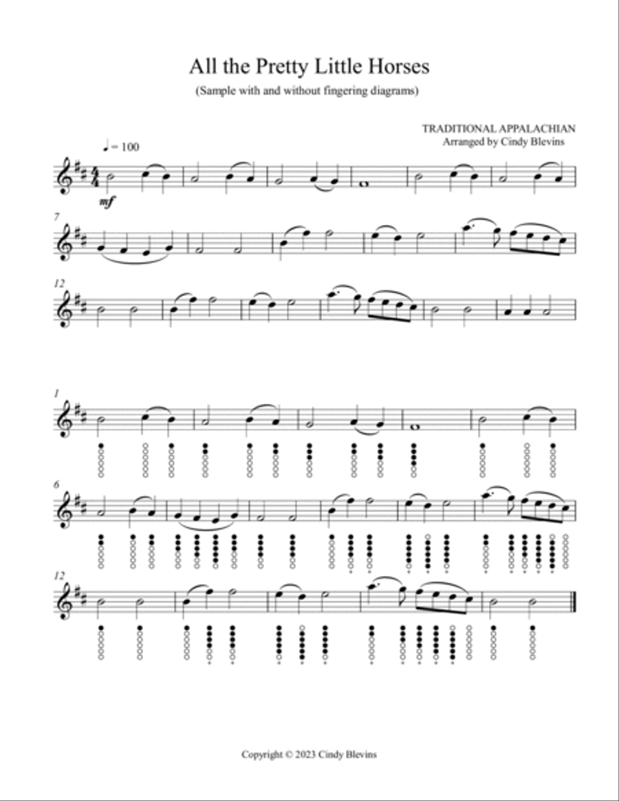 All the Pretty Little Horses, Solo Tin Whistle Tin Whistle scores gallery preview page 2