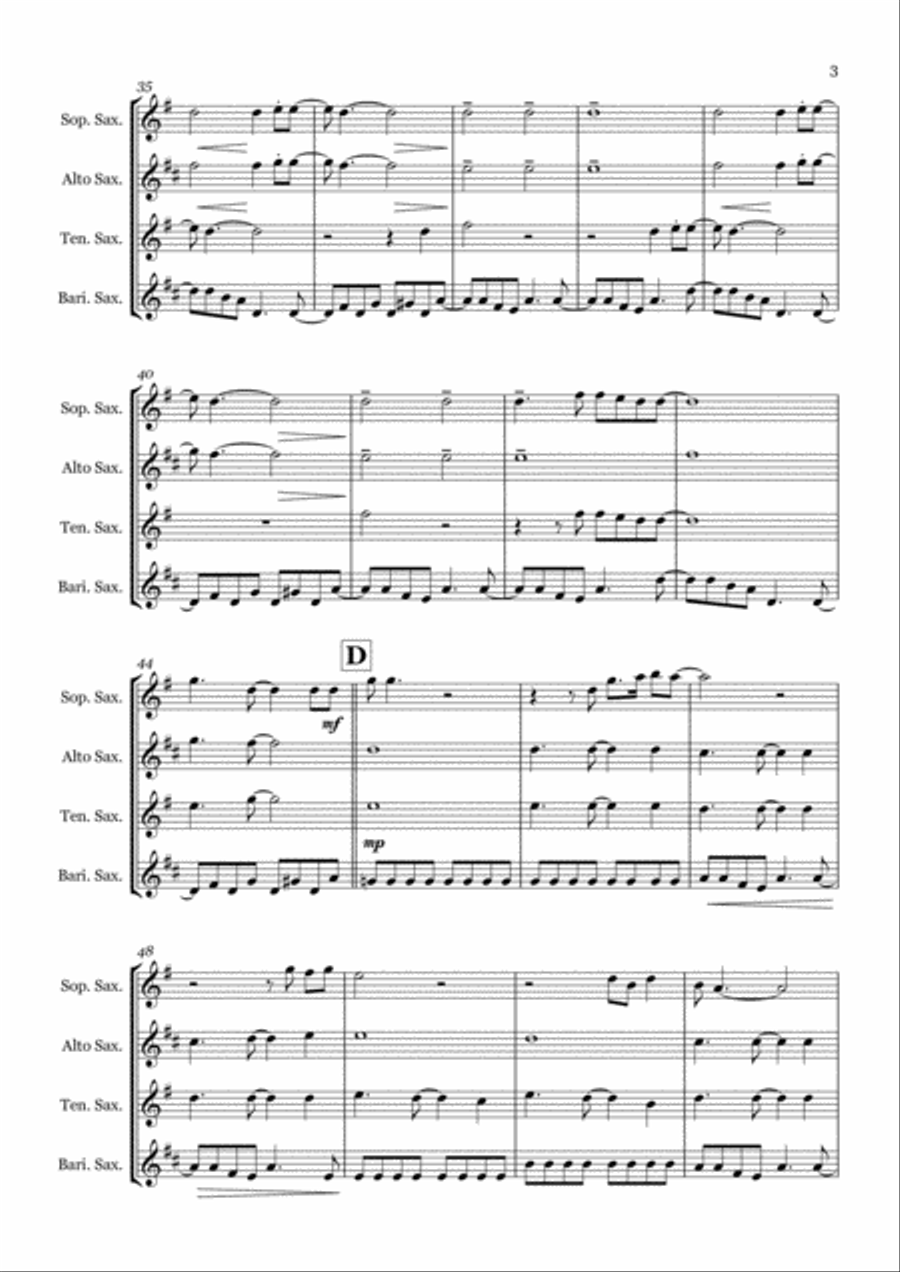 Heroes Saxophone Quartet scores gallery preview page 3