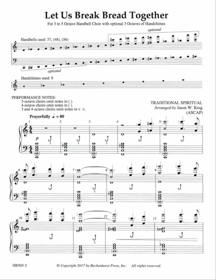 Let Us Break Bread Together - Krug 5-Octaves scores gallery preview page 2
