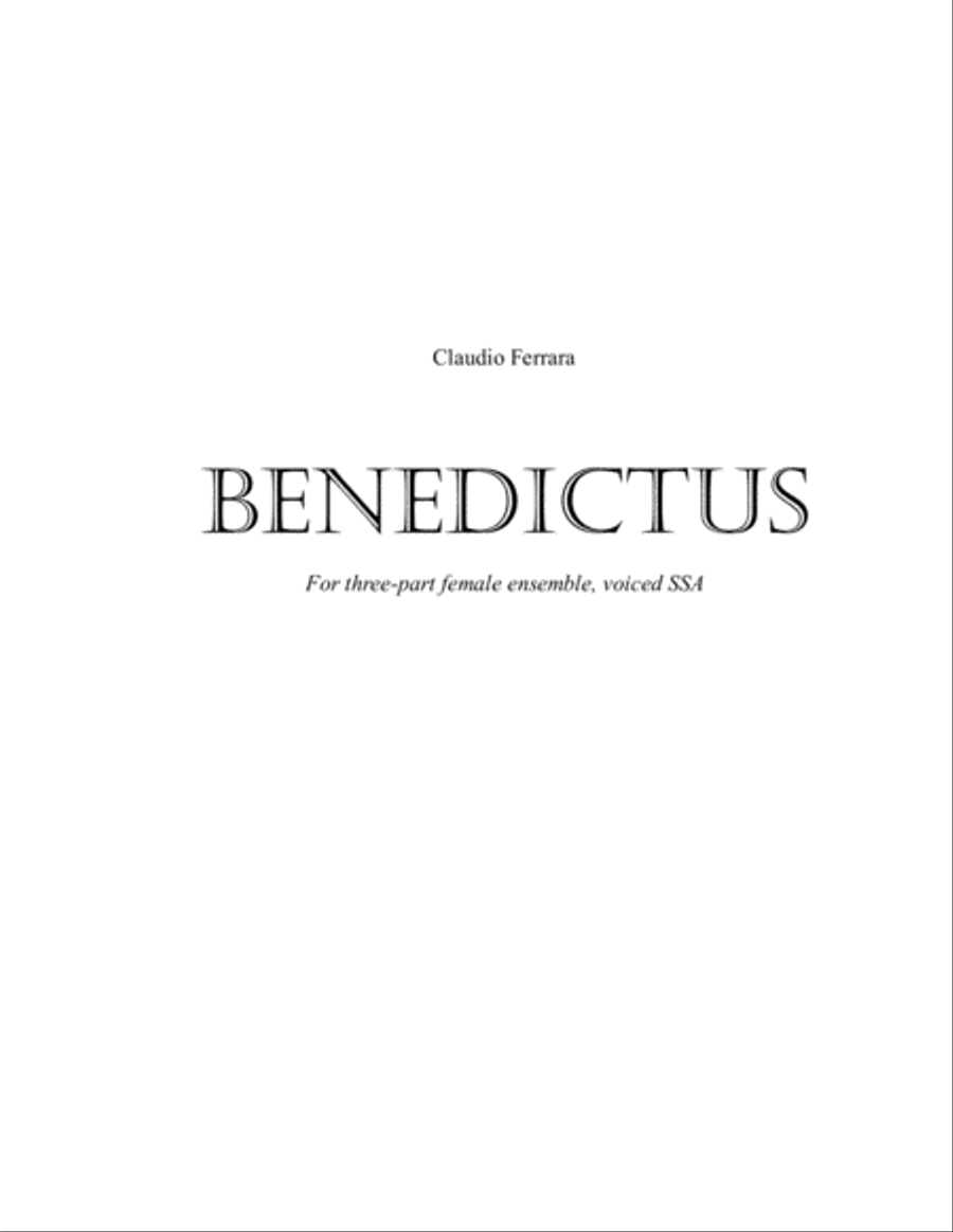 Benedictus SSA scores gallery preview page 1