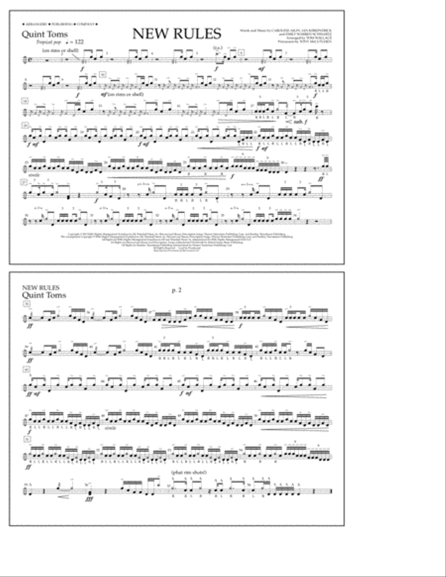 New Rules - Quint-Toms Marching Band scores gallery preview page 1
