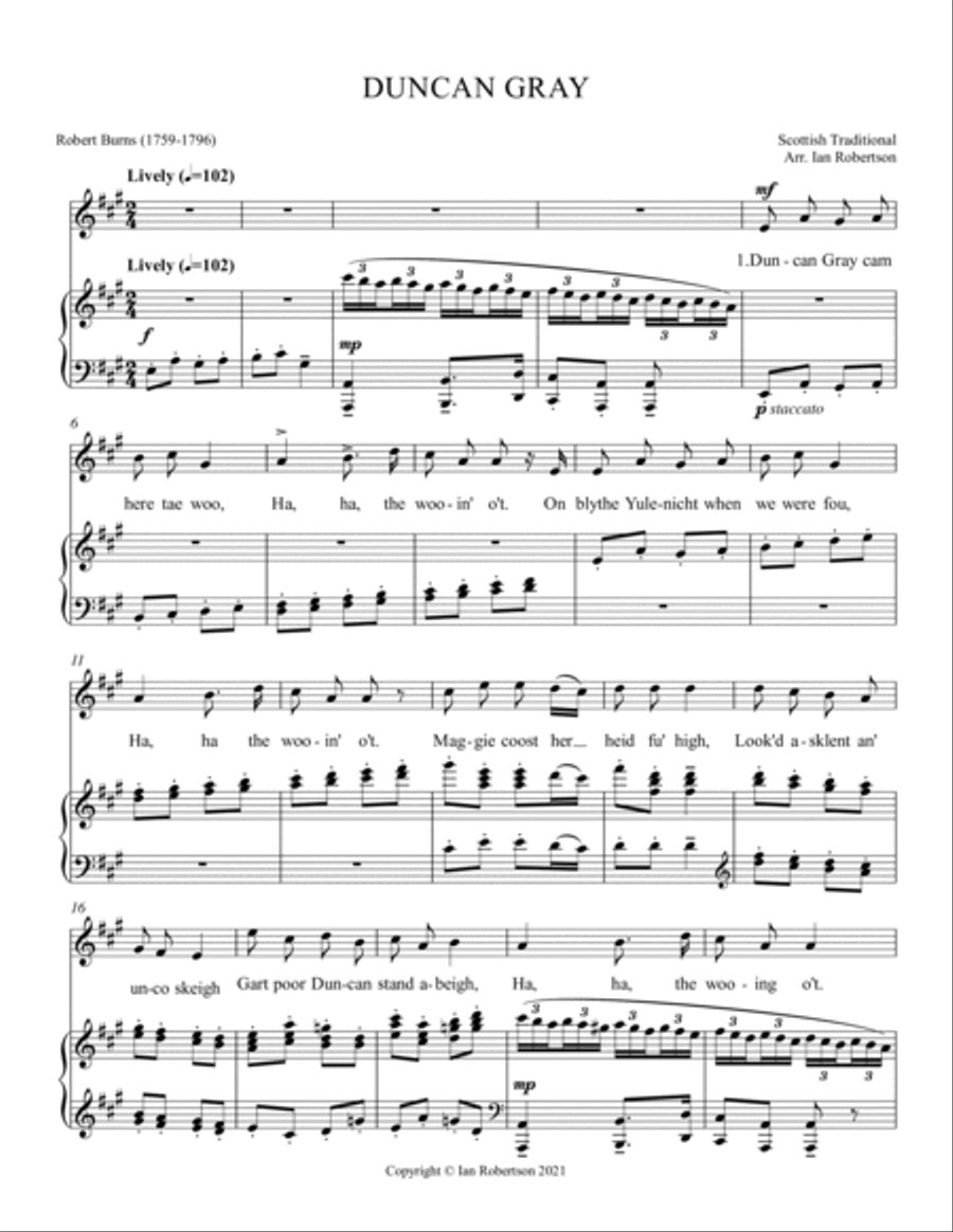 Duncan Gray - in A (Burns) Piano Solo scores gallery preview page 2