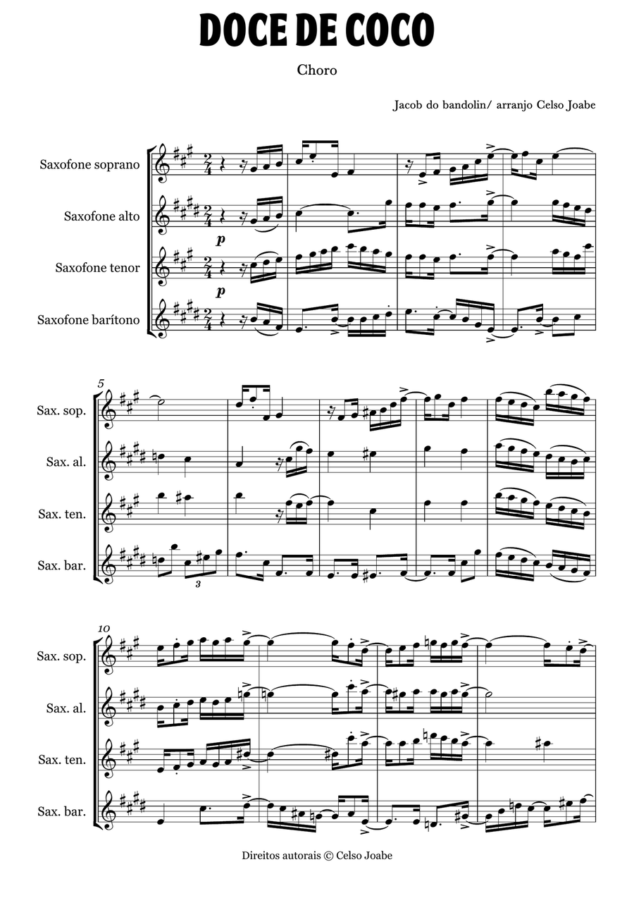 Doce de Coco Woodwind Quartet scores gallery preview page 1
