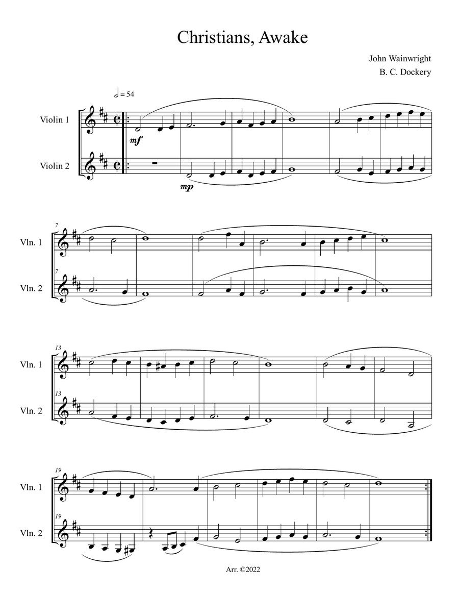 Christians Awake (Violins Duet)