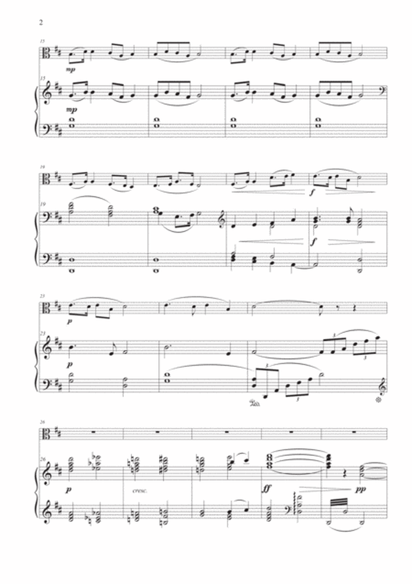 Largo from "New World Symphony" for Viola and Piano image number null