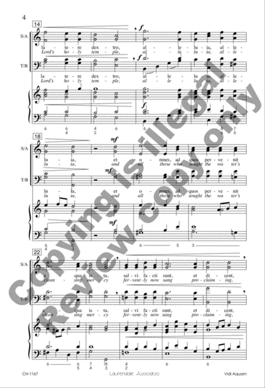 Vidi Aquam Vidi Aquam 4-Part scores gallery preview page 5
