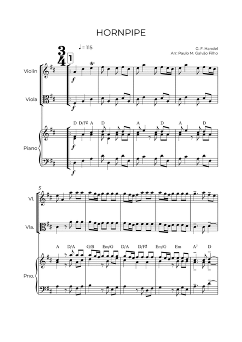 HORNPIPE - HANDEL - STRING PIANO TRIO (VIOLIN, VIOLA & PIANO) image number null