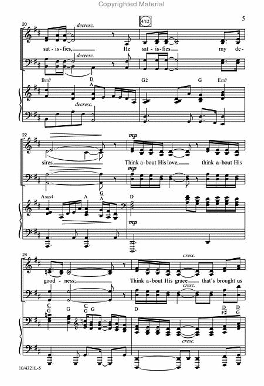 Think About His Love 4-Part scores gallery preview page 5