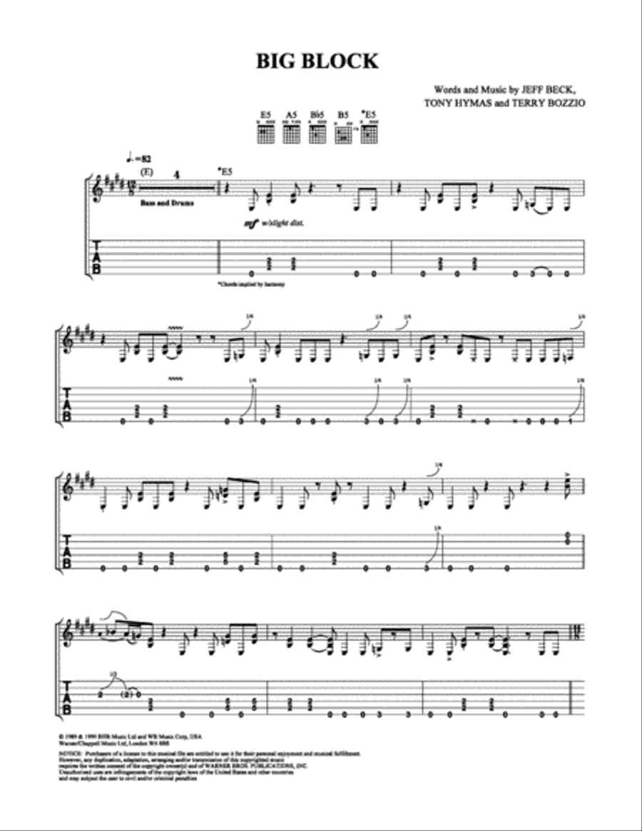 Big Block Electric Guitar scores gallery preview page 1