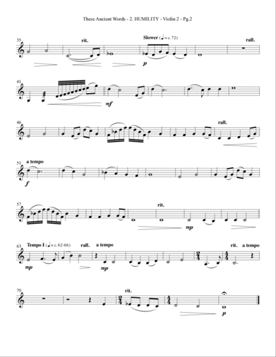 These Ancient Words - Violin 2 Choir scores gallery preview page 4