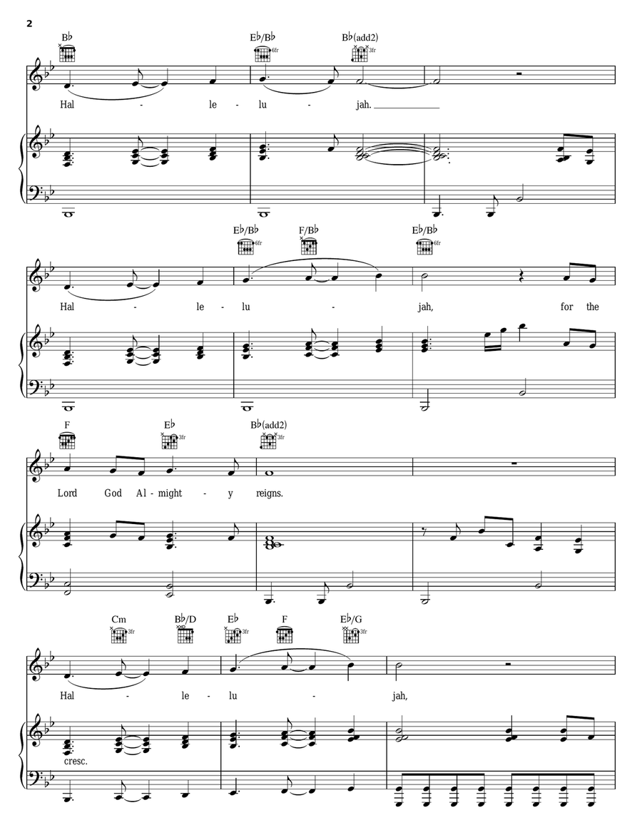 Agnus Dei Piano, Vocal, Guitar scores gallery preview page 2