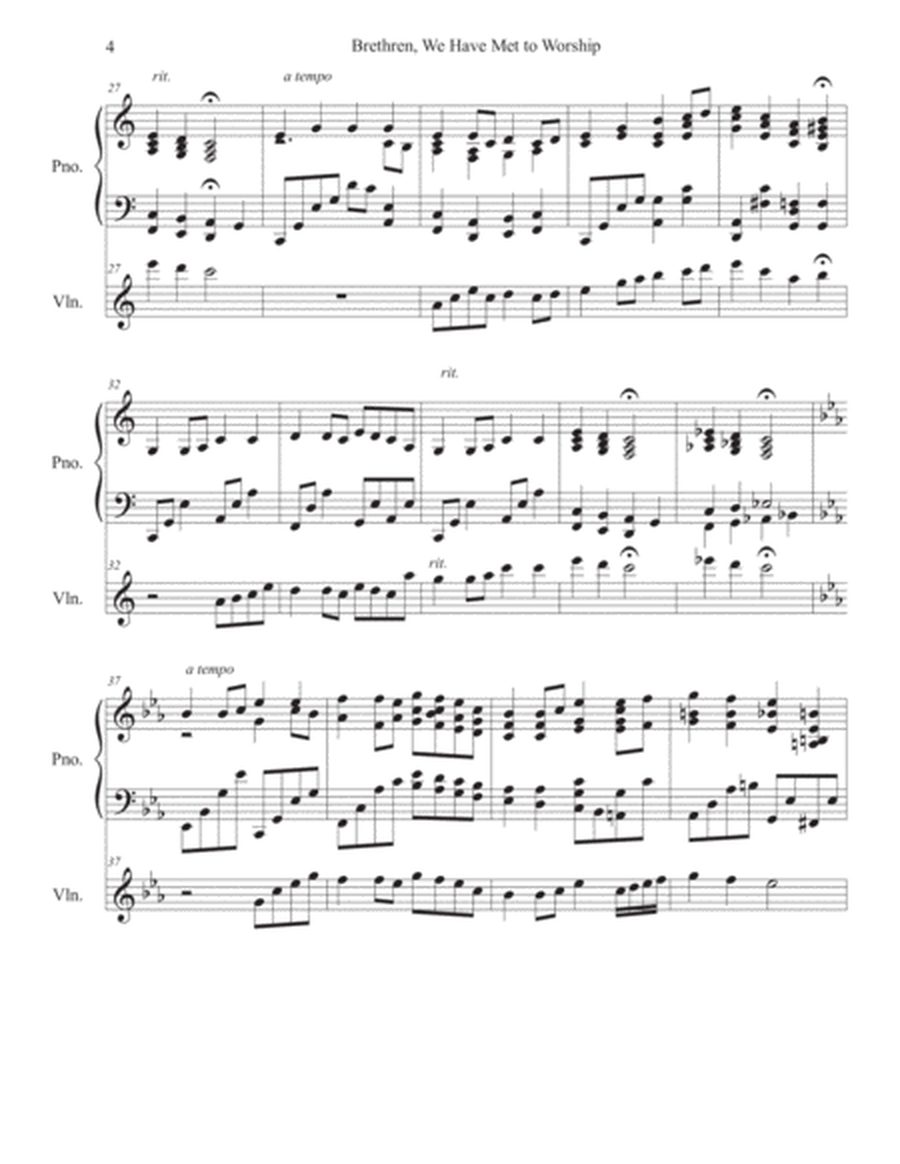 Brethren We Have Met To Worship. Violin Solo w/Piano image number null