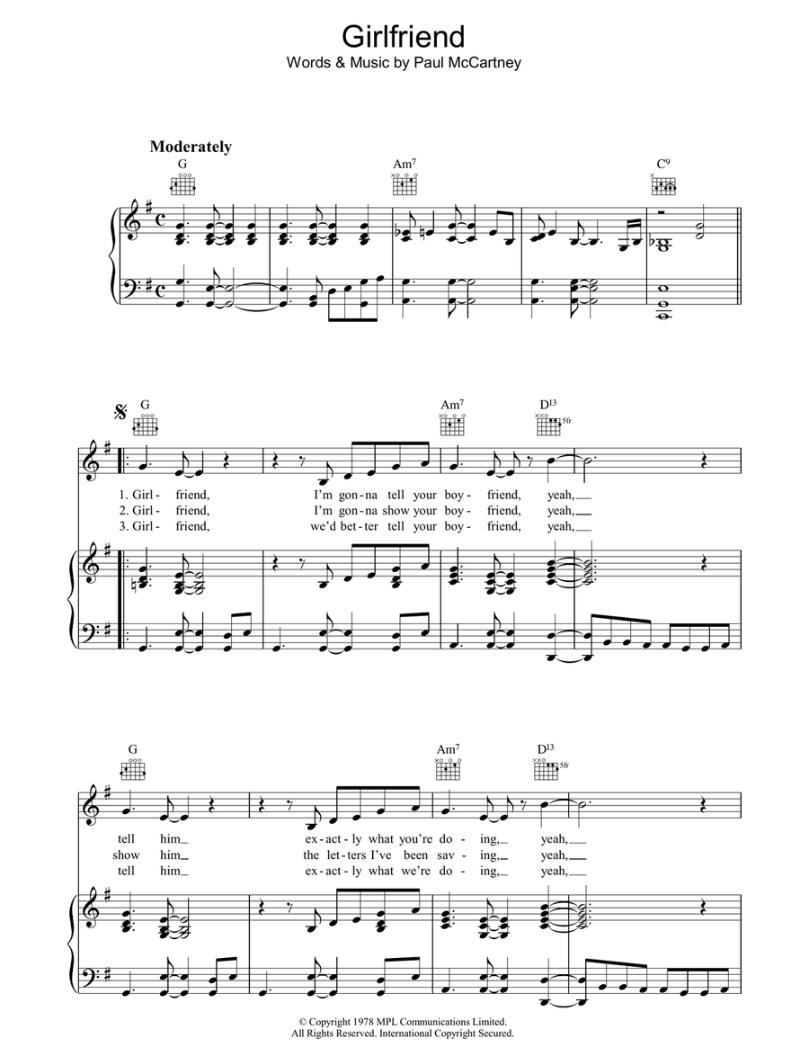 Girlfriend Acoustic Guitar scores gallery preview page 1