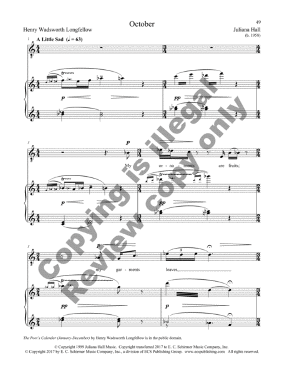 The Poet's Calendar Tenor Voice scores gallery preview page 43