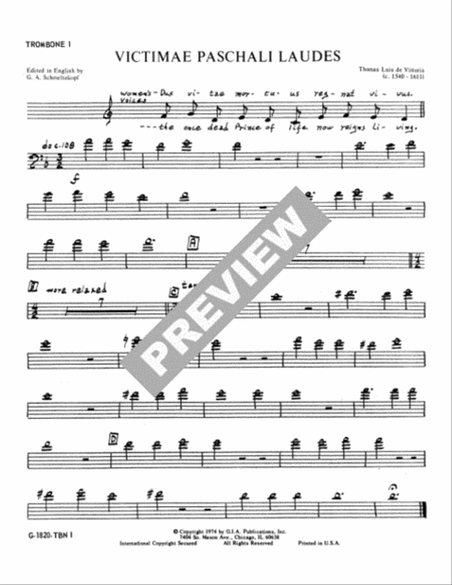 Victimae paschali laudes - Instrument edition Trombone scores gallery preview page 2