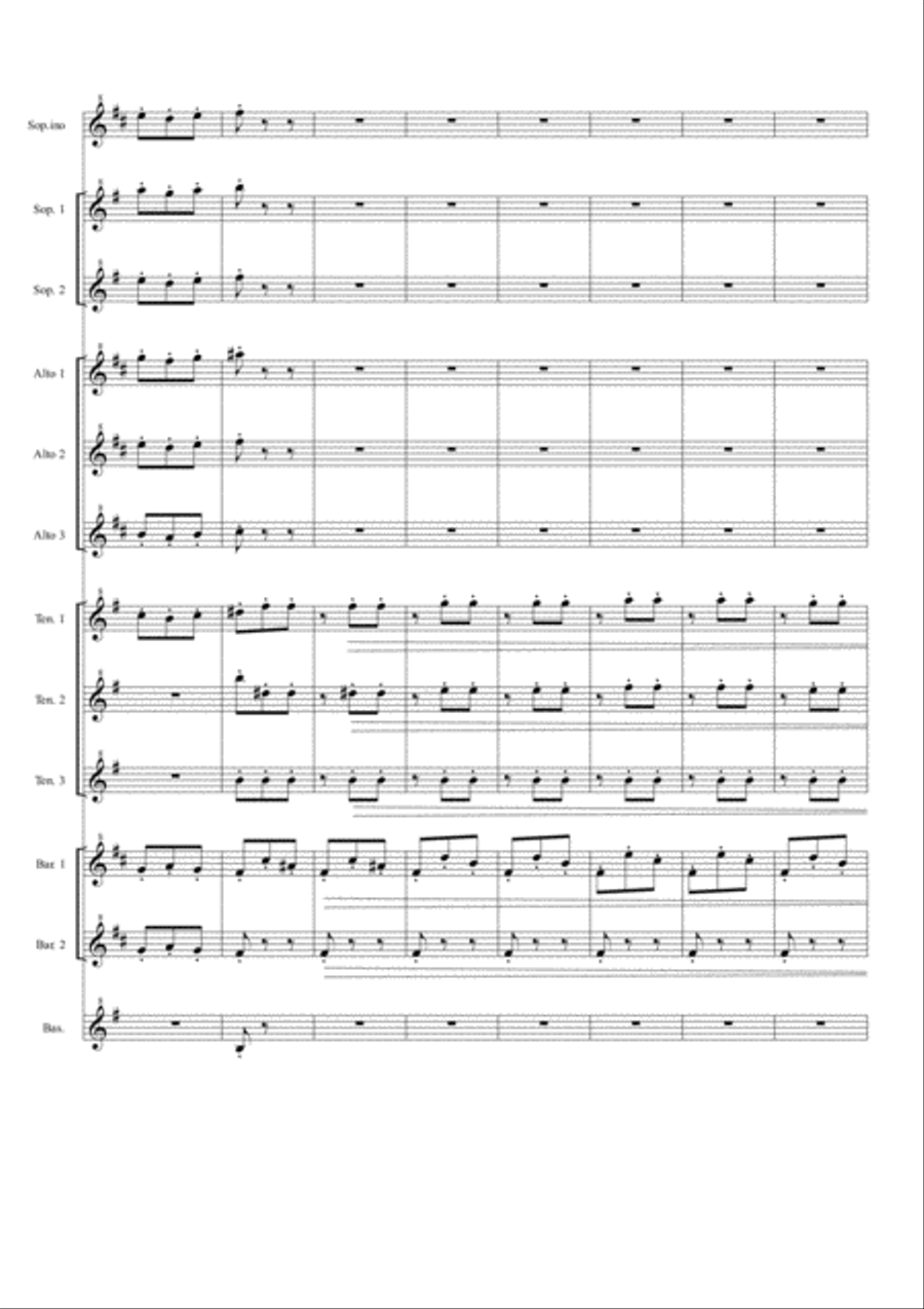 Carmen Suite No. 1 (Part One) for Saxophone Ensemble Woodwind Ensemble scores gallery preview page 6