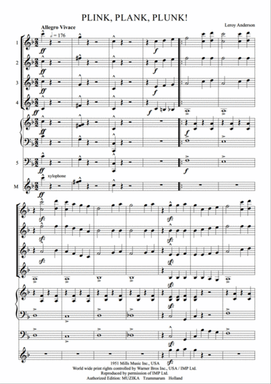 Plink Plank Plunk! Plink Plank Plunk! Set of Parts scores gallery preview page 3