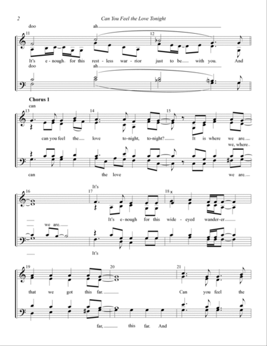 Can You Feel The Love Tonight? (from The Lion King) (arr. June Dale) 4-Part scores gallery preview page 2