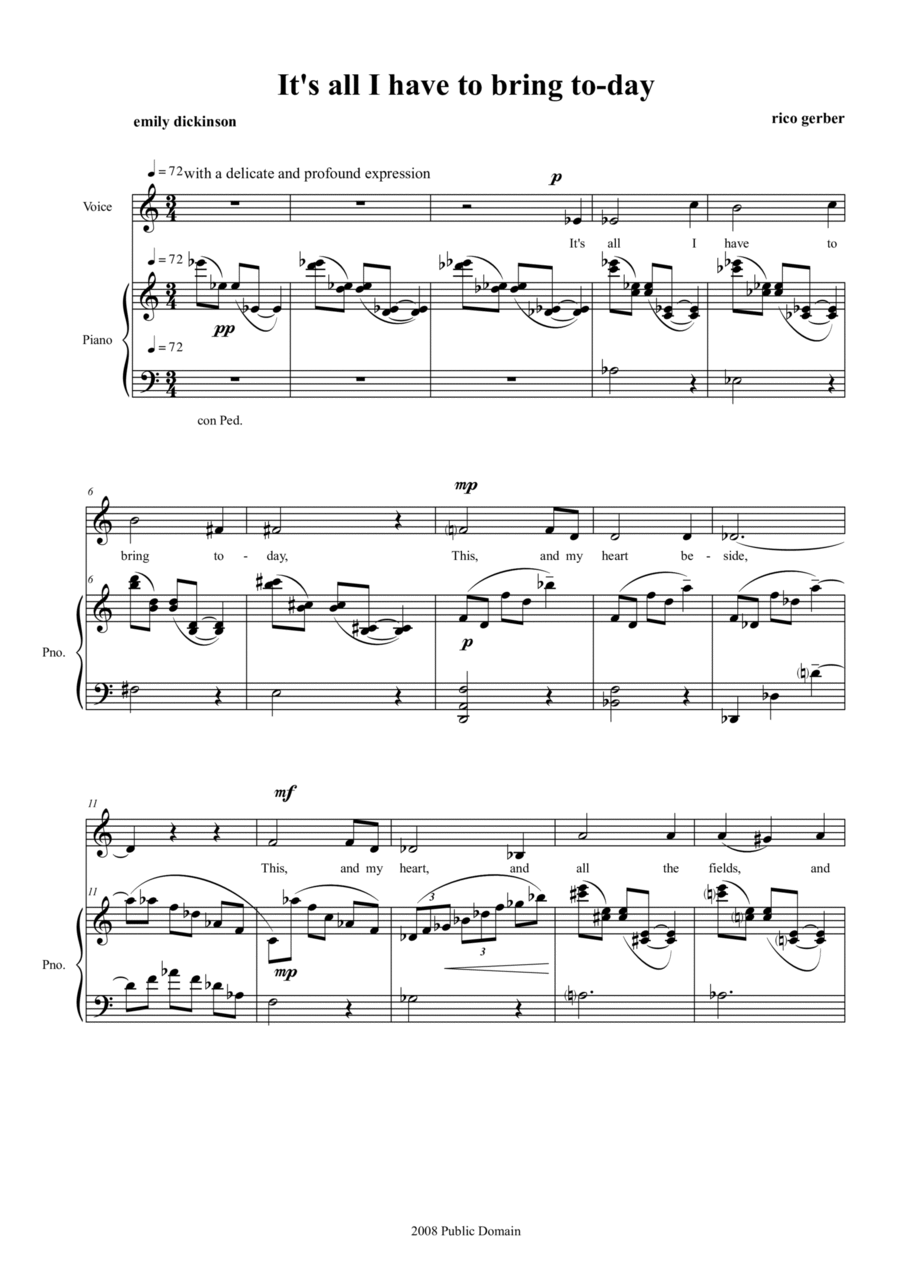 It's all I have to bring to-day Voice scores gallery preview page 1