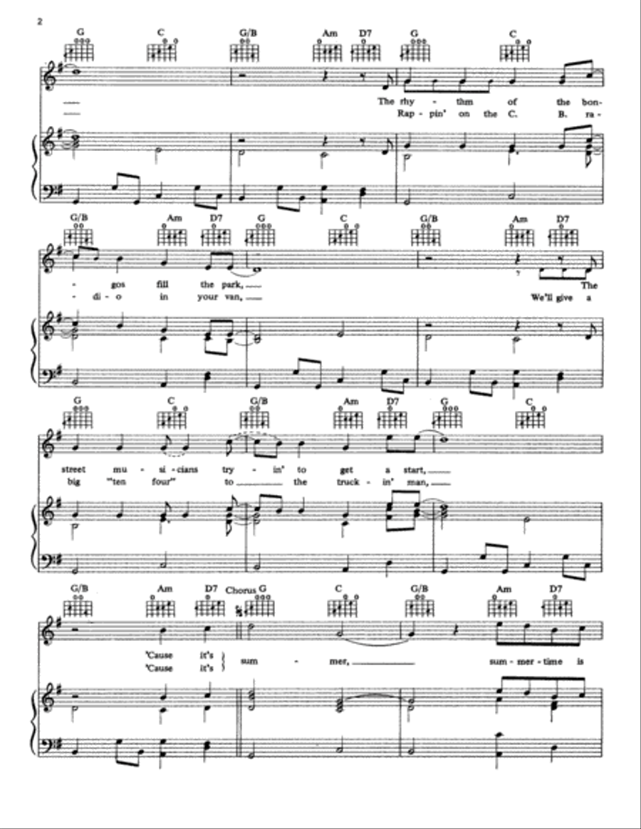 Summer Summer Piano, Vocal, Guitar scores gallery preview page 2
