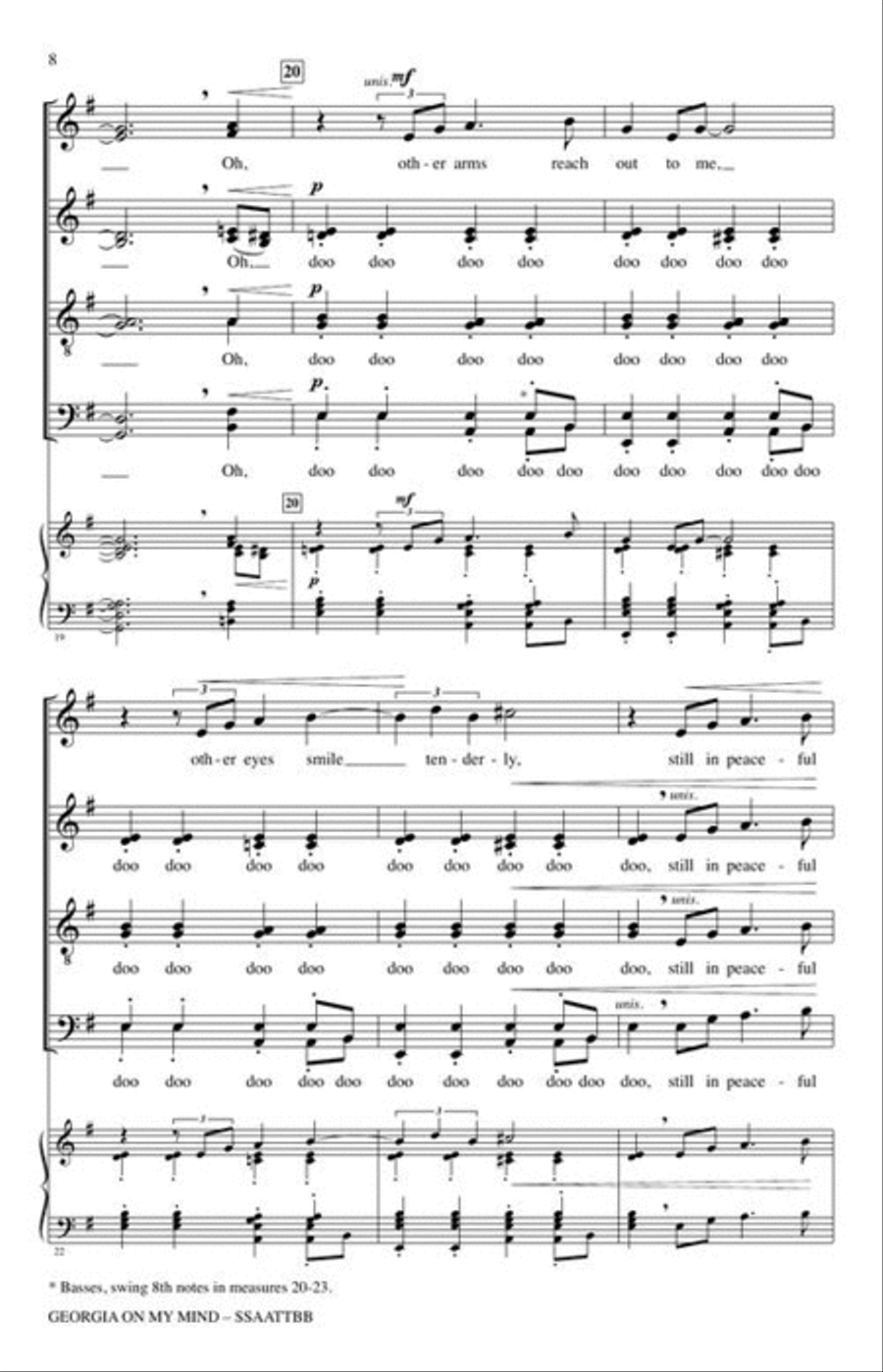 Georgia on My Mind Georgia on My Mind SSAATTBB scores gallery preview page 4