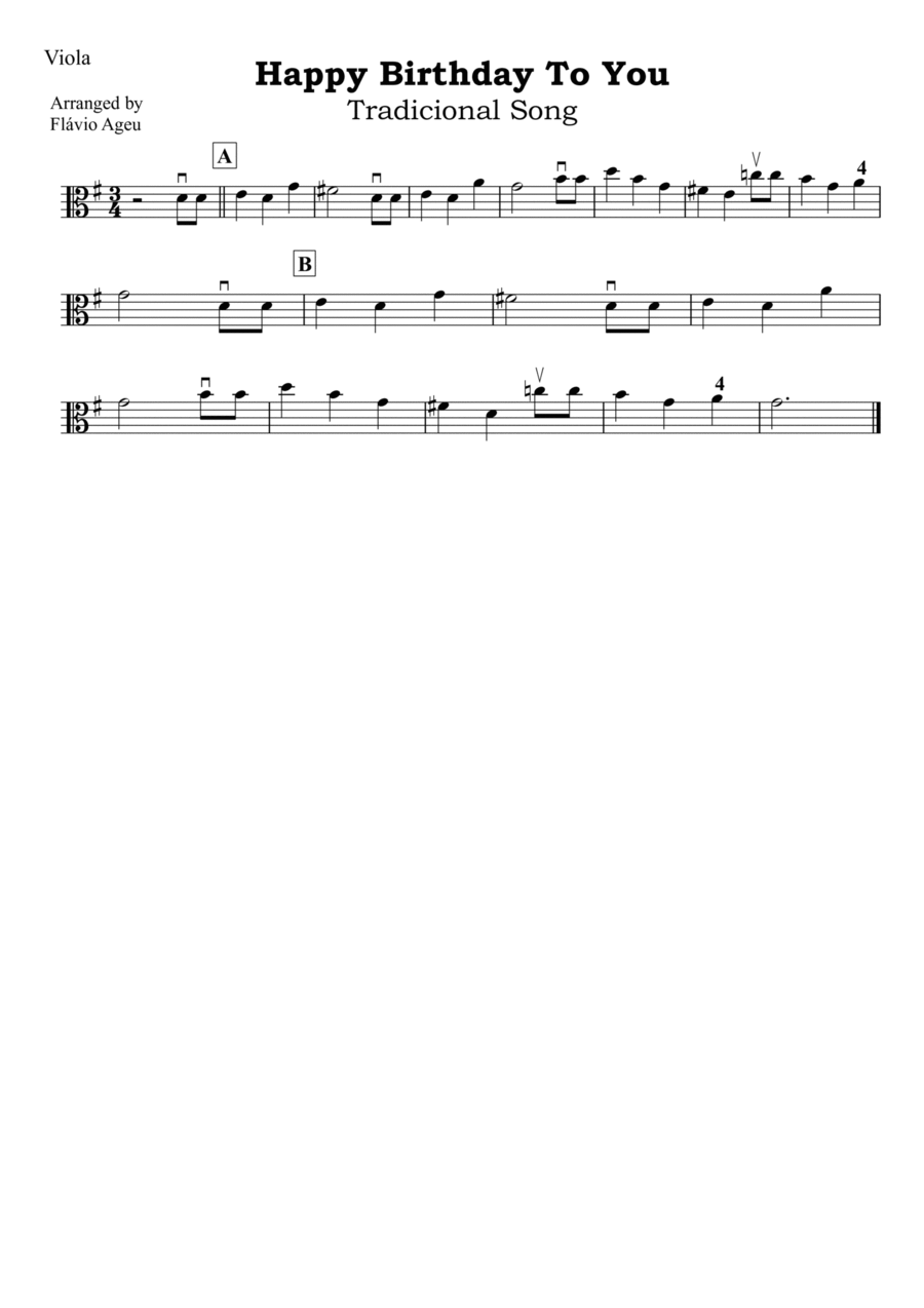 Happy Birthday To You Chamber Music scores gallery preview page 1