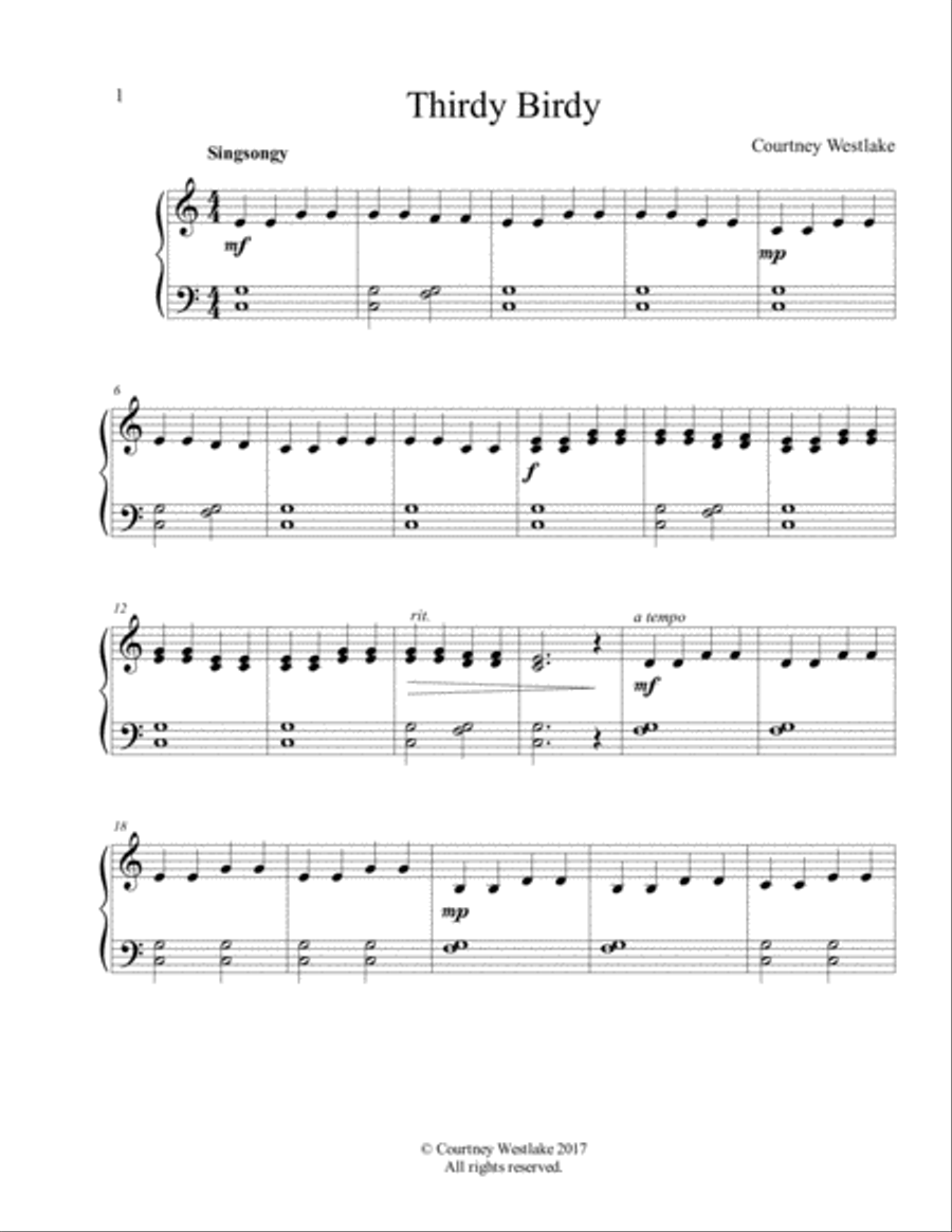 Thirdy Birdy Thirdy Birdy Easy Piano scores gallery preview page 1