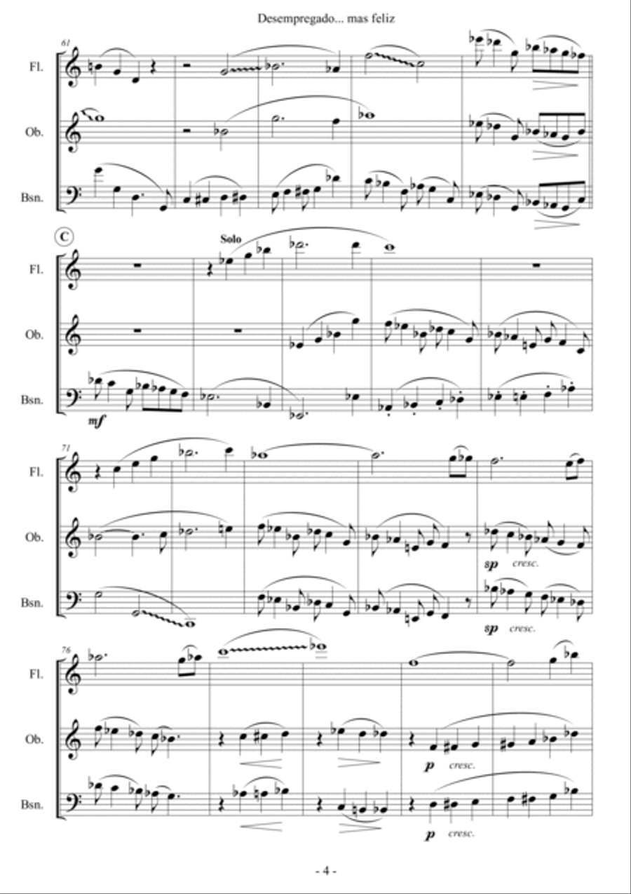 Unemployed... but overjoyed Woodwind Trio scores gallery preview page 5
