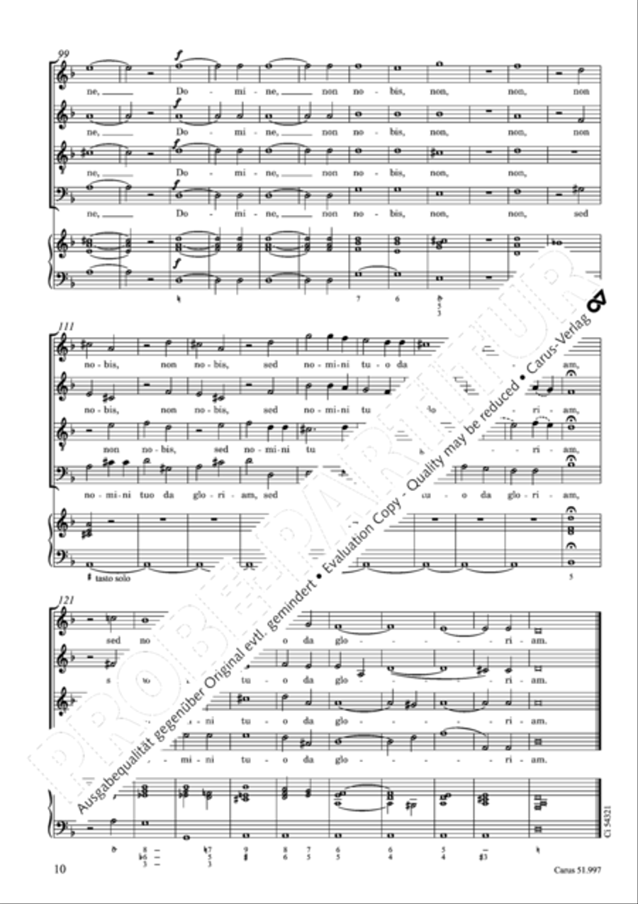 Non nobis Domine 4-Part scores gallery preview page 11
