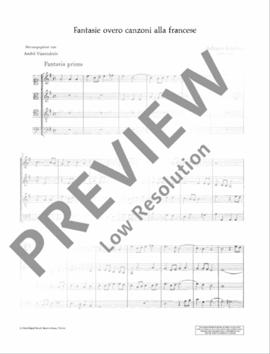 Fantasie overo canzoni alla francese Bass Recorder scores gallery preview page 4