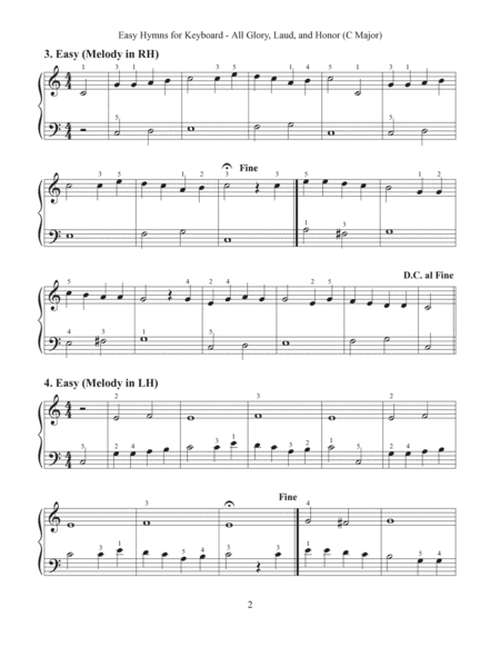 All Glory, Laud, and Honor (Easy Hymns for Keyboard) image number null