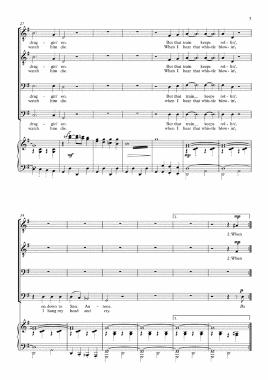 Folsom Prison Blues TTBB scores gallery preview page 5