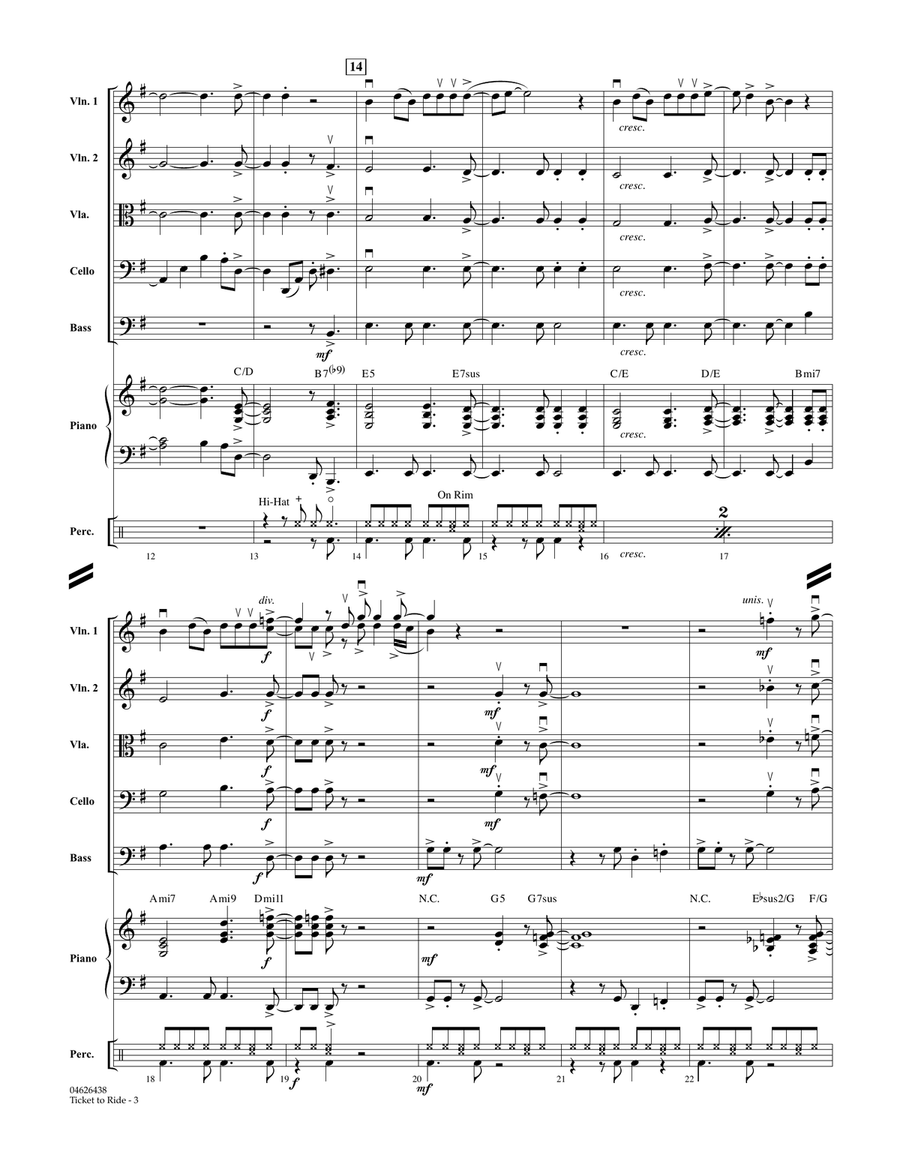 Ticket to Ride - Conductor Score (Full Score) String Orchestra scores gallery preview page 3