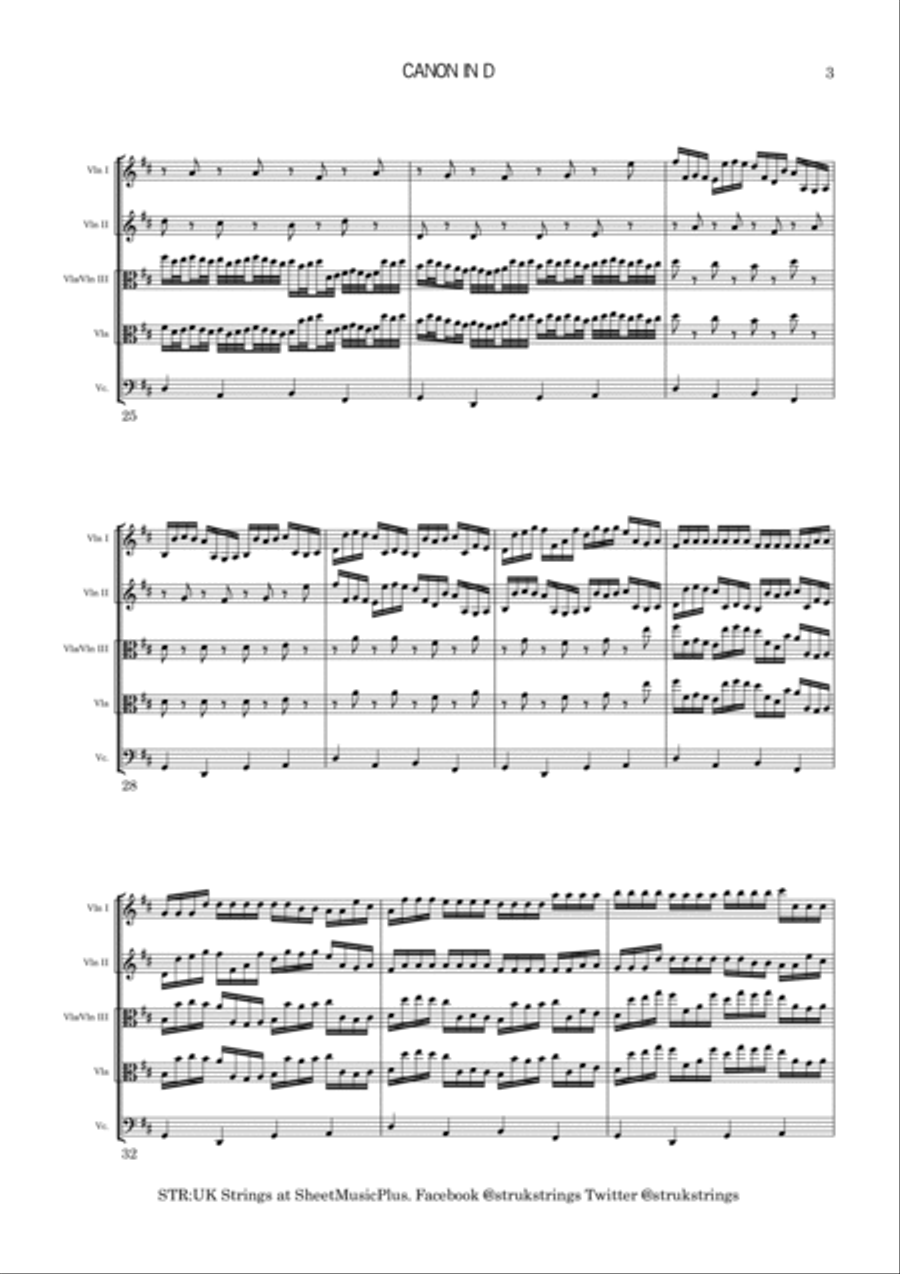 Pachelbel - Canon in D (STR:UK Strings) String Quartet scores gallery preview page 4