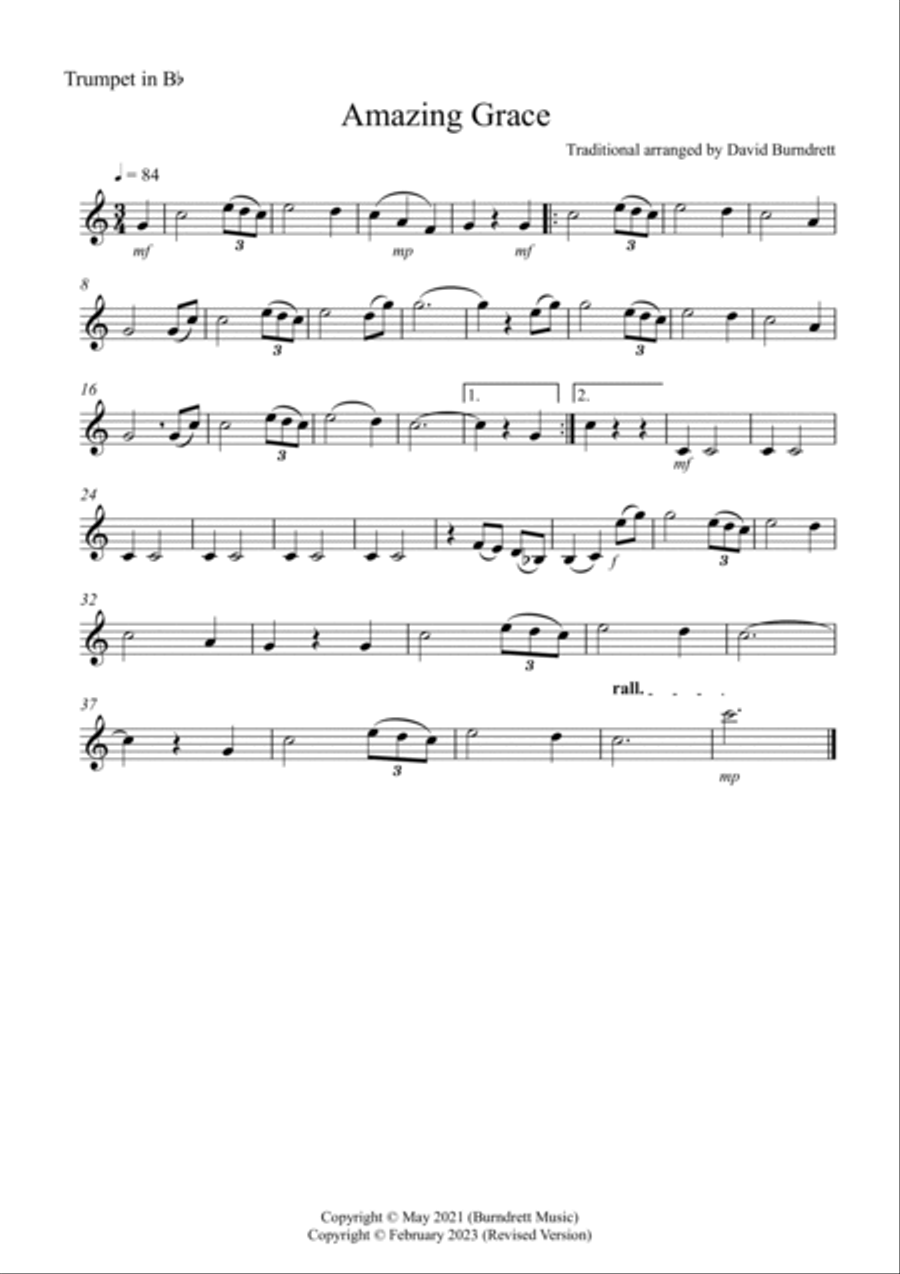 Amazing Grace for Brass Trio Brass Trio scores gallery preview page 3