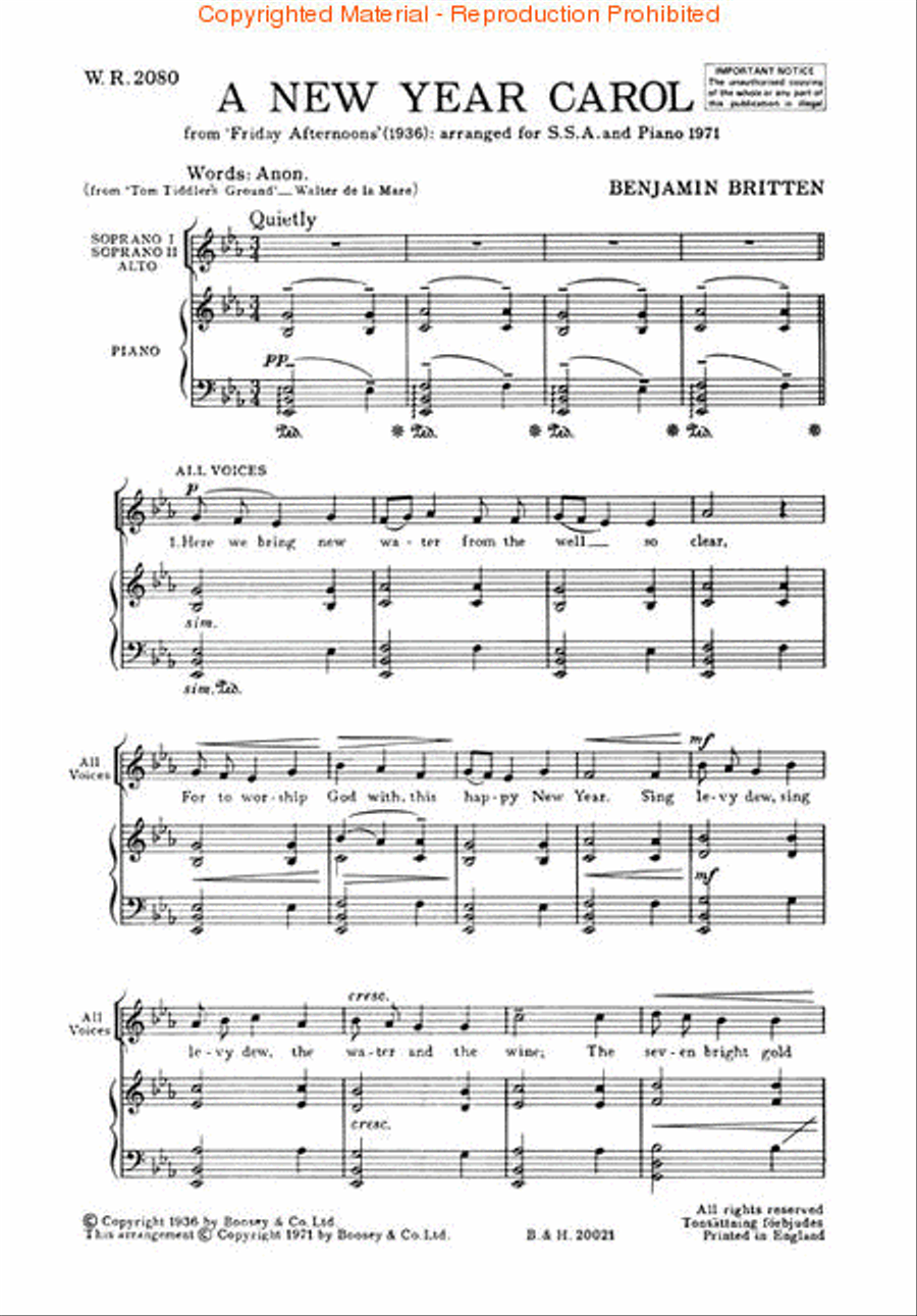 A New Year Carol Unison Choir scores gallery preview page 2