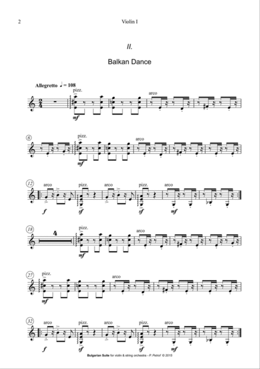 Bulgarian Suite for Violin and 13 Strings - parts String Orchestra scores gallery preview page 2