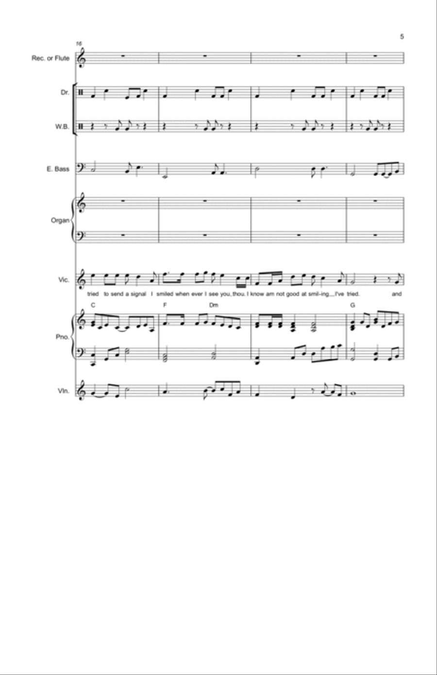 I wish you were mine - Score Only Concert Band scores gallery preview page 5