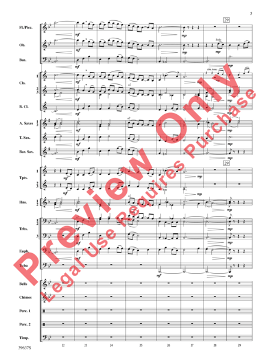 A Blessed Hymn Concert Band scores gallery preview page 6