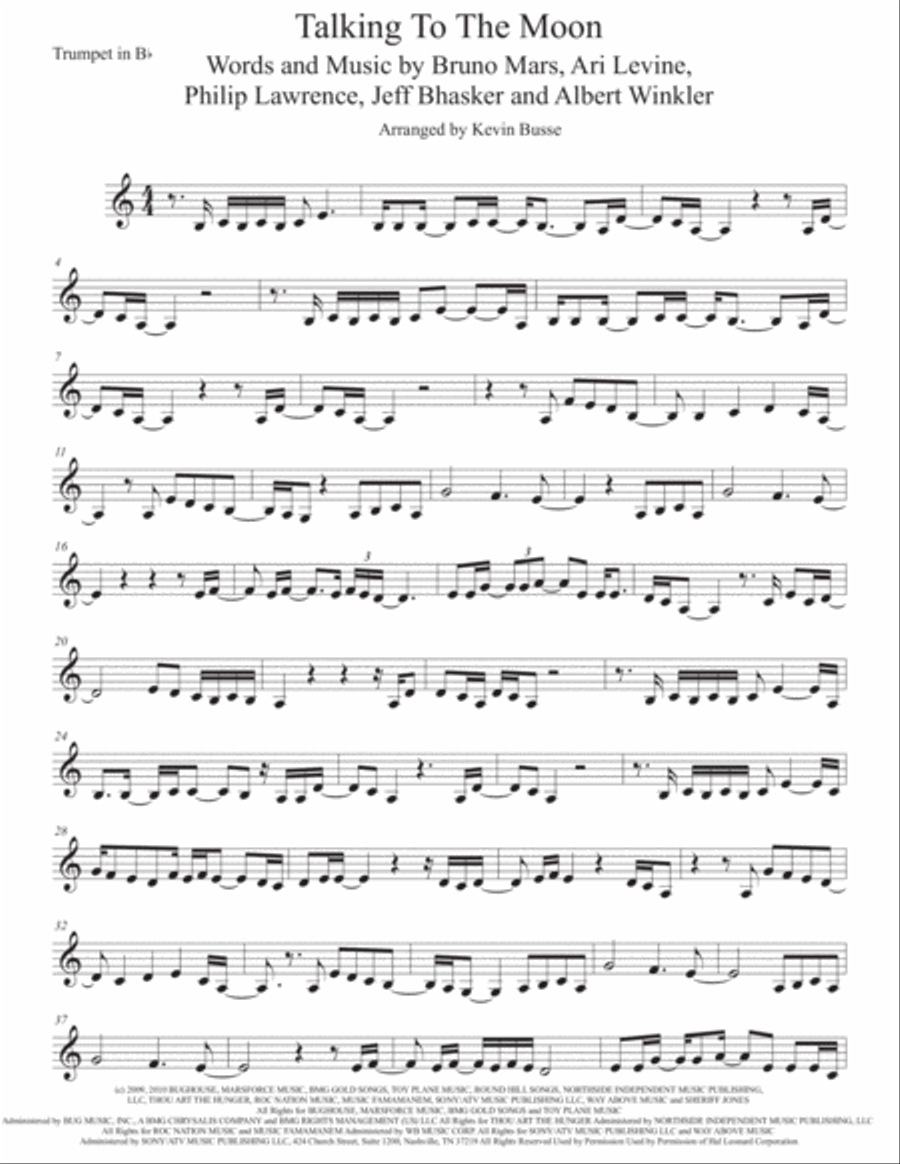 Talking To The Moon Trumpet Solo scores gallery preview page 1