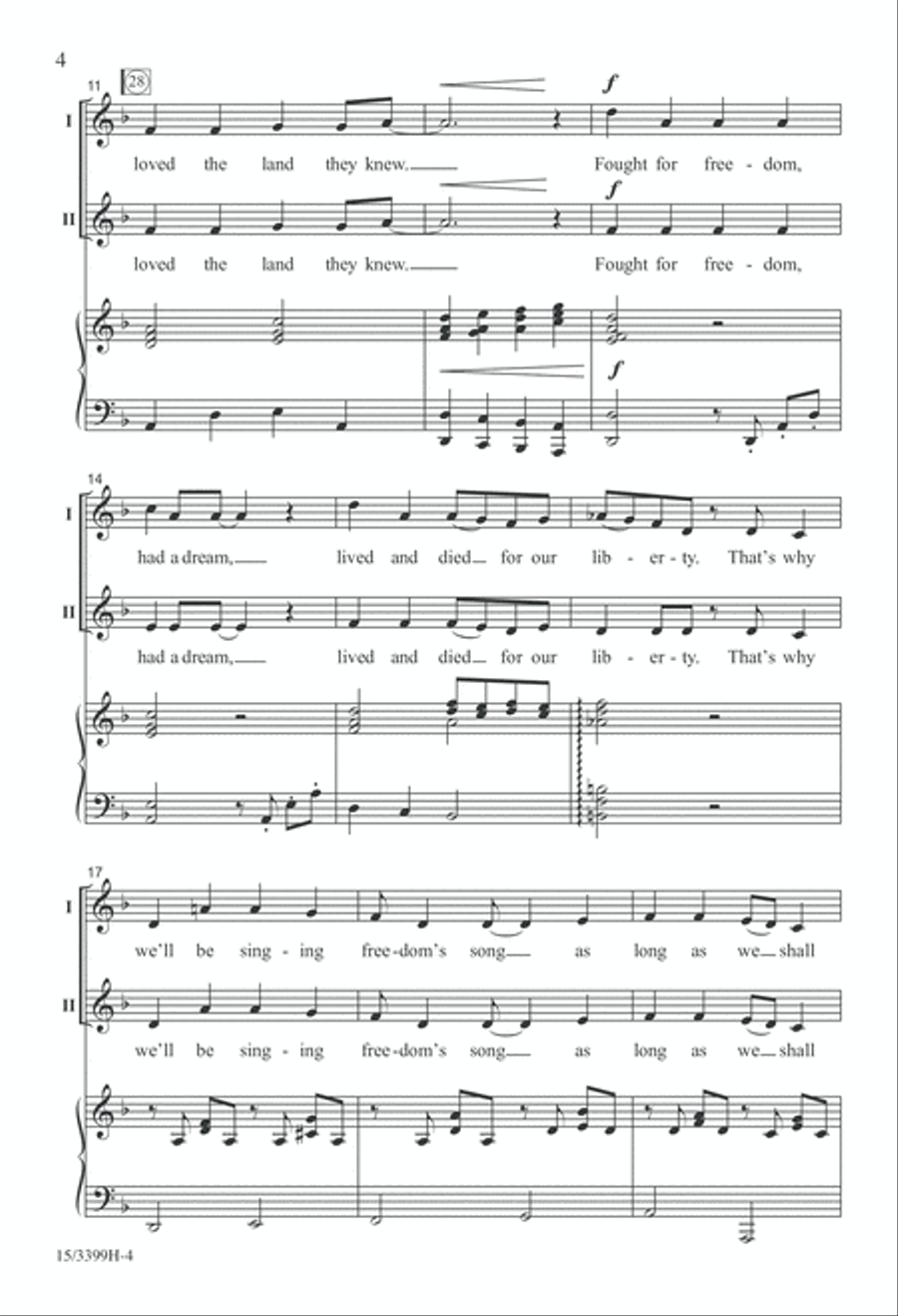 Singing Freedom's Song 2-Part scores gallery preview page 4