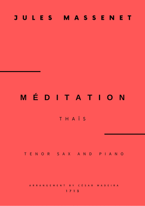 Book cover for Meditation from Thais - Tenor Sax and Piano (Full Score and Parts)