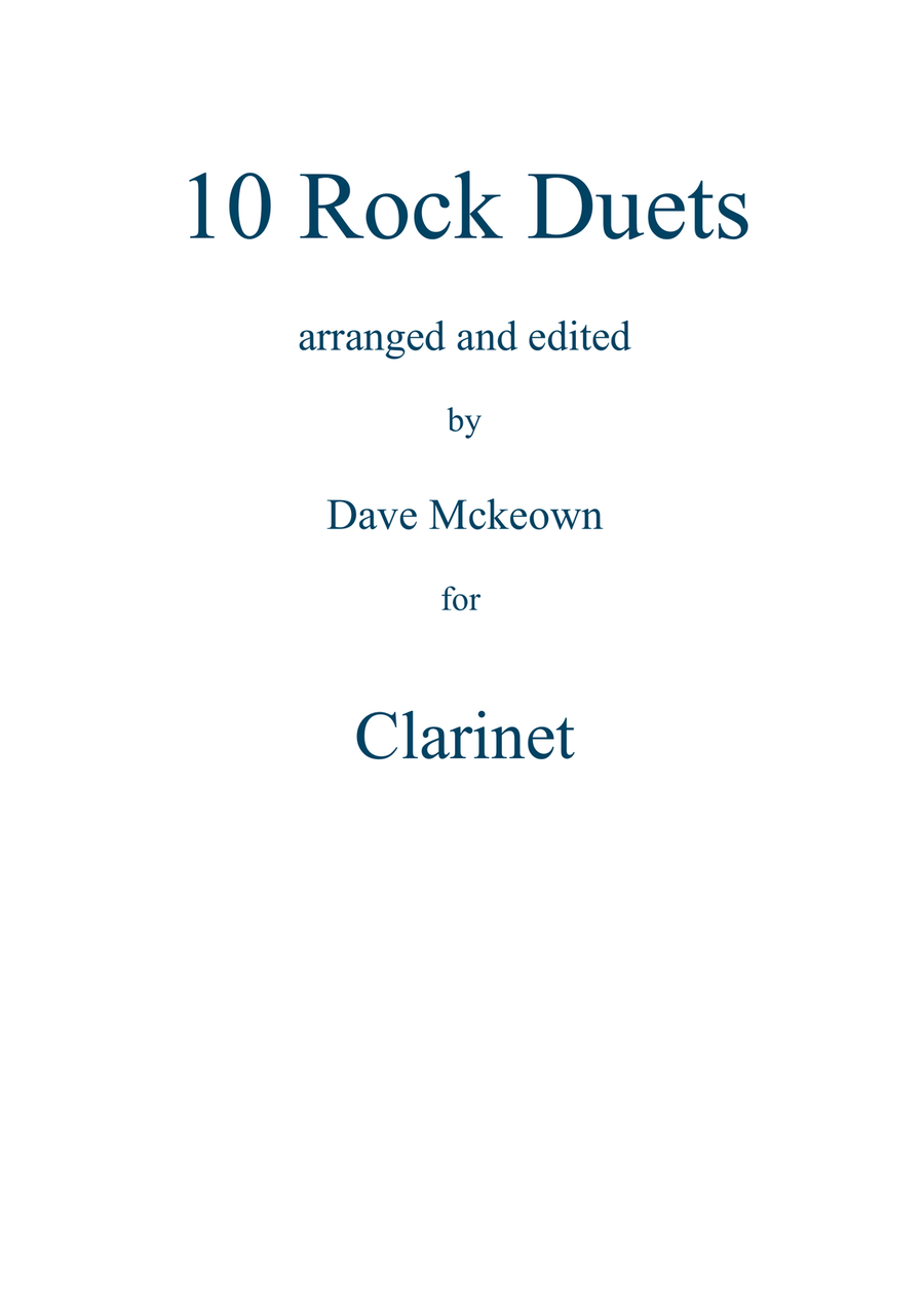10 Rock Duets for Clarinet Clarinet Duet scores gallery preview page 1