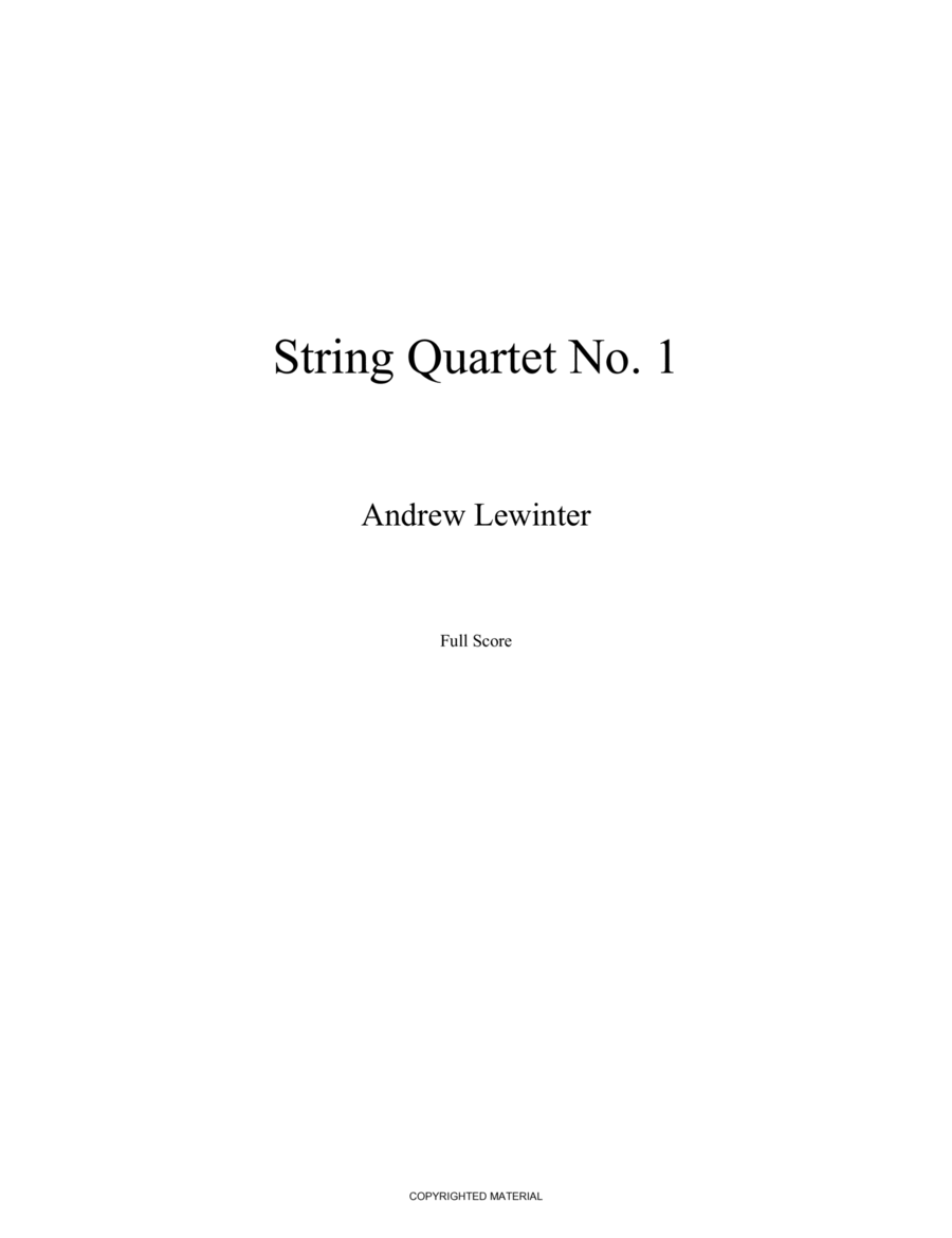 String Quartet No. 1 String Quartet scores gallery preview page 1